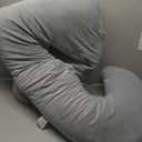 Momcozy Pregnancy Pillows for Sleeping, U Shaped Full Body Maternity Pillow with Removable Cover - Support for Back, Legs, Belly, HIPS for Pregnant Women, 57 Inch Pregnancy Pillow for Women, Grey