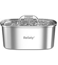 Cat Water Fountain Stainless Steel: 3.2L/108oz Pet Foundatin Water Bowl for Cats Inside Automatic Dog Drinking Dispenser Dish Animal Feeding & Watering Supplies Waterfall with 1 Replacement Filter