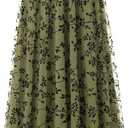 Skirts for Women Midi Long Length Dressy Casual Trendy Summer Tulle A-Line Floral High Waist Skirt L-XL