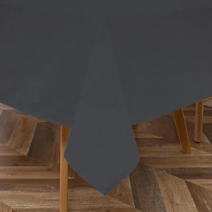 Majestic Giftware PVC Faux Leather Rectangle Tablecloths | (TCE9-54180) Black Waterproof & Spill Proof Dining Table Cover | Decorative Washable Tablecloth for Home, Kitchen, Party (54X180)