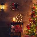 Gingerbread Christmas Decorations for Home LED Lighted Christmas Gingerbread Decor Farmhouse Wooden Tiered Tray Signs Rustic Holiday Table Sign Kitchen Xmas Party Mantel Gift Winter