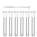 Klmnop 6 Pcs Glass Tube, Clear Test Tube with Brush for Science and Lab Experiments(14cm/5.51")