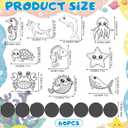 DAVAXI 60 Set Ocean Animal Art Cards DIY Sea Animals Coloring Magnet Ornaments with 24 Colored Pen Ocean Craft Kits Sea Coloring Craft Painting Card for Class Art Party Favors DIY Crafts Home Decor