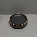 MORA Small Plates Set of 4, 6.5 inch Ceramic Pottery Dessert Plates - Microwave, Oven and Dishwasher Safe - Liquorice