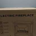 Silonn Electric Fireplace Heater, Quick Heating Portable Fireplace with App & Remote,24 Electric Corner Fireplace Low Noise with 5 Brightness Levels,Temp Control & Timer for Living Room,Bedroom,Black