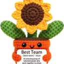 Sensi Blue Team Thank You Appreciation Gifts for Coworkers, Cute Sunflower Crochet, Best Team Gifts for Employees, Inspirational Recognition Present for Colleagues Staff, Admin Professional Day Decor
