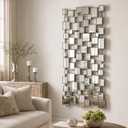 Large Modern Wall Mirror - 27.55"x55.1" Silver Wall Mirrors Metal Framed Decorative Mirror for Entryway Bedroom Living Room Home Decor