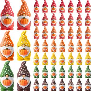 DoubleFill 50 Pcs Thanksgiving Pumpkin Gnomes Figures Fall Autumn Gnomes Figurines Decorations for Fall Table Decor Tiered Tray Table Centerpieces Harvest Party Favors Gift to Hide and See