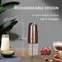 Rechargeable Salt And Pepper Grinder Set with LED Light, Automatic Electric Gravity Salt And Pepper Shakers Set, No Battery Needed, Adjustable Roughness, 2 Pack (Copper)
