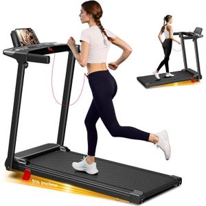 Portable Treadmill with Incline, 3.0HP Walking Pad with Handle Bar, 3-in-1 Foldable Treadmill for Home Office Small Space with Quiet Brushless, 300 LBS Capacity
