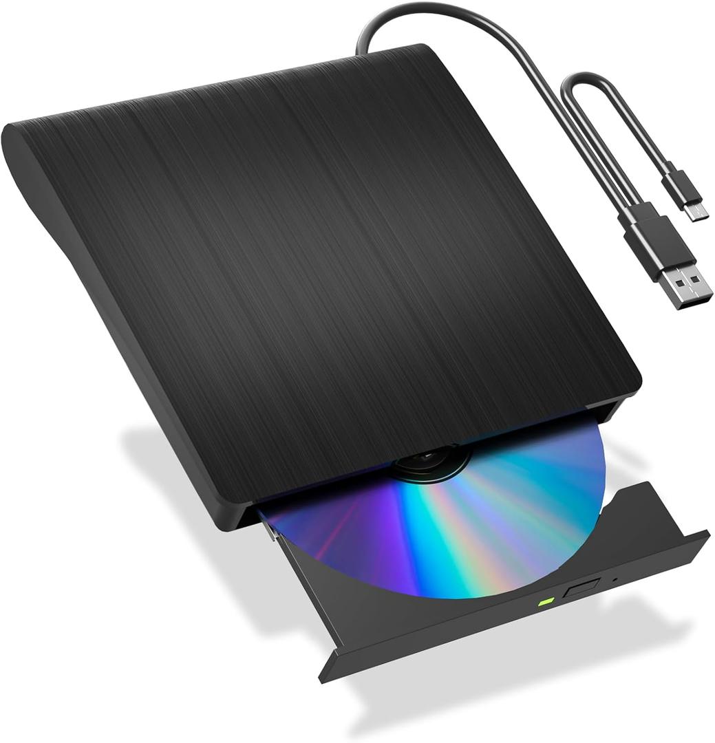 External Bluray Drives, USB External Blu Ray Drive for Laptop and PC, External Bluray DVD Burner USB 3.0 and Type C Port, External CD/DVD Drive Compatible with Windows XP/7/8/10/11, Mac OS