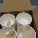 100 Pcs Paper Ice Cream Cups Frozen Yogurt Cup with Spoons 4 oz Disposable White Dessert Bowls Dessert Supplies Mini Wooden Spoons