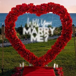 Large Will You Marry Me? Neon Sign Custom Wedding Neon Sign for Marriage Proposal Home Wall Decor Wedding Party Wedding Backdrop Decor Personalized Gift Neon Lights Event Decorate. Size: 23X17.5inches - Warm white