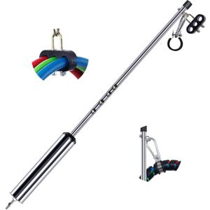 40 Swivel Pogo Stick for Semi Truck, Pogo Stick for Air Brake Line & Electric Power Cord Holder, Heavy Duty Stainless Steel Pogo Sticks with Clamp, 3 Hole Clamp, Lock Screw, Single Pogo Stick