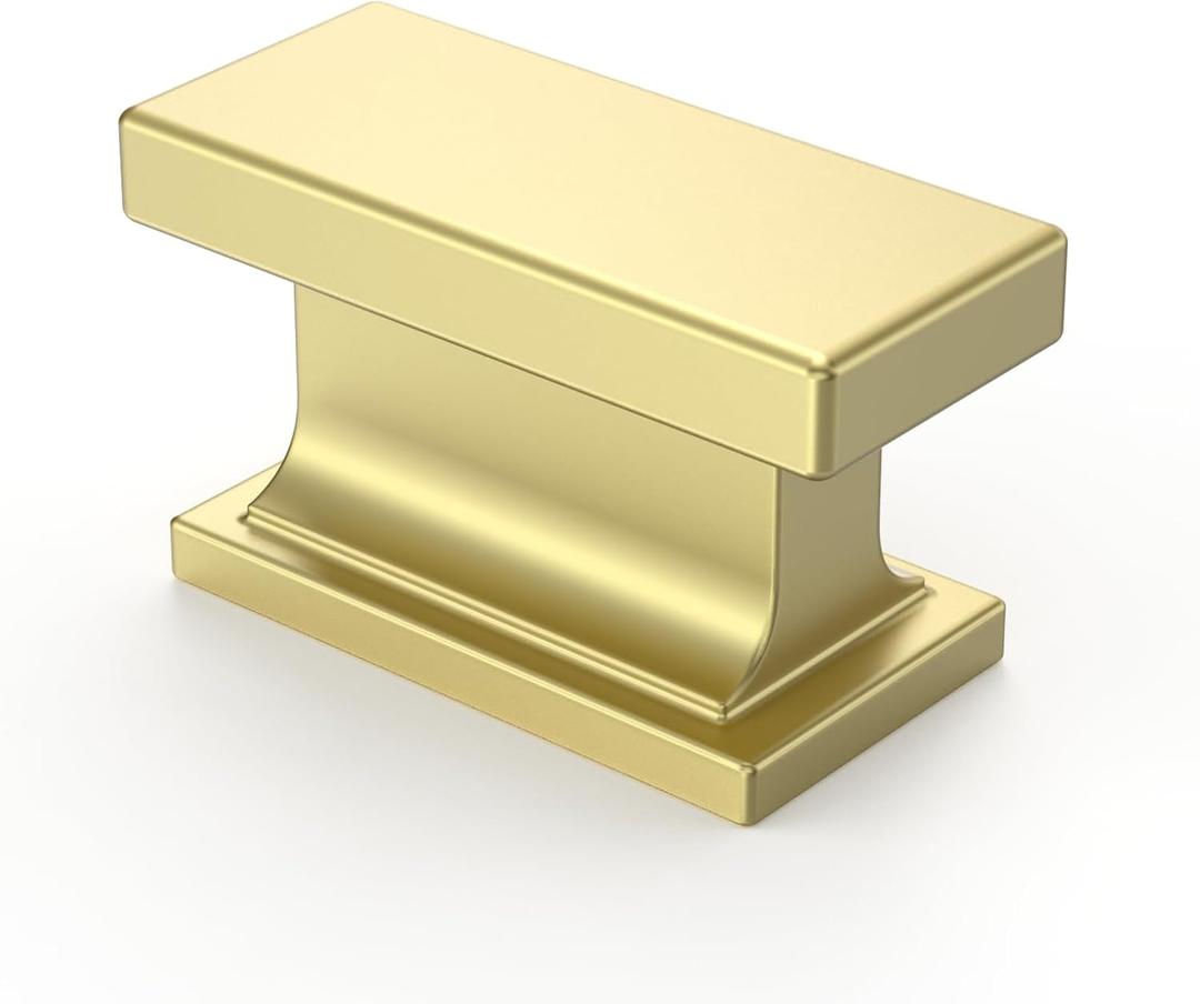 Asidrama 10 Pack Brushed Gold Kitchen Cabinet Knobs Dresser Knobs Drawer Knobs Cabinet Hardware Zinc Knobs for Dresser Drawers (Single Hole Knob)