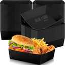 Mifoci 100 Pcs Paper Food Tray 5 lb Large Nacho Boats Paper Serving Snack Trays for 2025 Congrats Grad Party Carnival Festival Birthday Family Gathering Supplies(Black)