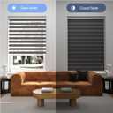 Zebra Blinds for Window Light Filtering Dual Layer Roller Shades Light Control and Protecting Privacy for Home and Office (43" W x 72" H,Grey)