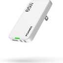 65W GaN USB C Charger, 3 Port Flat USB Wall Charger with USB C and A, Ultra-Slim GaN PD3.0&PPS Adapter, Foldable Plug for Travel for MacBook Air, iPad Pro, iPhone 17/16/15 Series, Galaxy(White-65W)