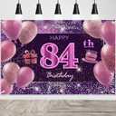 84th Birthday Decorations for Girls IMISI Happy Birthday Banner Pink Decorations for A Party Birthday Backdrop for Women