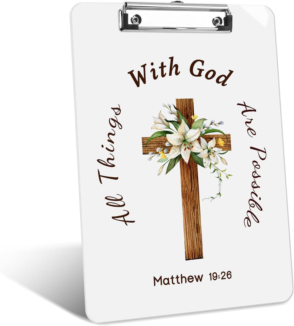 2 x Bible Verse Clipboard Inspirational Gifts Christian Gifts for Women Religious Birthday Retirement Baptism Gift for Chirstmas Fathers Mothers Day Graduation Office from Mom Dad Friends Sisters