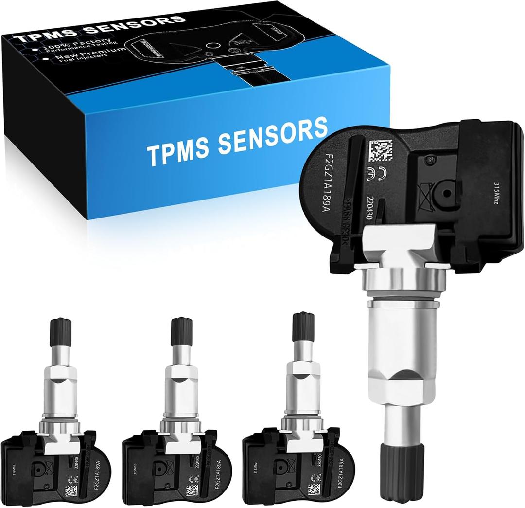 YZHIDIANF Upgraded F2GZ1A189A TPMS Sensor Fit for:-Ford F150 Explorer Fusion Edge for:-Mustang Ranger for:-Lincoln MKZ MKX Continental 2016-2021 Tire Pressure Monitoring F2GZ-1A189-A Black (Set of 4)