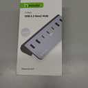 USB C Hub,Powered USB Hub with 5V 3A Power Adapter, 10Gbps USB Splitter with 4 USB-A and 3 USB-C Ports, 7-Port Type C Multiport Adapter for MacBook Air/Pro, iPhone 16/15, Laptop and More (Gery)