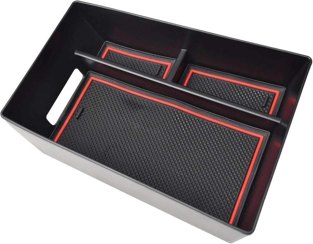 Compatible with BMW X5 G05/X6 G06/X7 G07 Center Organizer Tray Armrest Box Storage Secondary Car Interior(Armrest Box red)