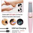 Electric Foot Callus Remover, Foot File, Rechargeable Foot File Set with 4 Different Roller Heads, Professional Pedicure Tools to Remove Cracked Heels and Dead Skin, for Feet Hands Spa