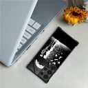 CARLOCA Compatible with Samsung Galaxy S25 Ultra Case,for Girl Fashion Graphic Design Shockproof Anti-Scratch Drop Protection Case for Samsung Galaxy S25 Ultra Black White Skull Moon Bird Cases