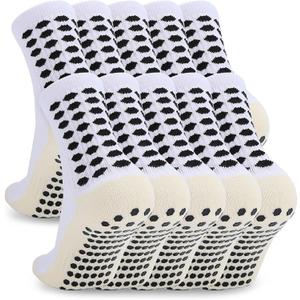 Ultrafun 3/5 Pairs Soccer Socks with Grip Pads Non Slip Football Basketball Sports Socks for Men Women