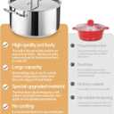 Whole-Clad Tri-Ply Stainless Steel Stockpot with Lid, 8 Quart Large Cooking Pot All Stove Compatible Up to 600, 18/8 Stainless Steel Kitchen Induction Ready Cookware