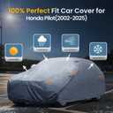 Waterproof Honda Pilot(2002-2026) Car Cover with Breathable Vents, [2026 Upgrade] Premium Covers with Cotton Liner and Zipper Door, Sun Rain Snow Dust Uv Protection.(Gift with Towel)