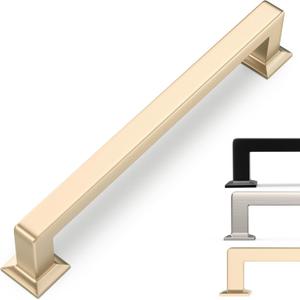 10 Pack 6-1/4 Inch Cabinet Pulls Brushed Brass Kitchen Cabinet Handles Zinc Alloy Drawer Pulls Solid Cabinet Hardware