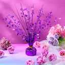 Crowye 3 Pieces Metallic Foil Spray Centerpiece Birthday Table Decoration Star Burst Centerpieces Graduation Table Decor for Birthday 2026 Party Holiday(Purple)