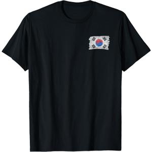 South Korea Korean National Flag Soul T-Shirt (S, Black)
