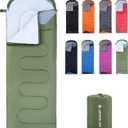 Sleeping Bags for Adults Backpacking Lightweight Waterproof- Cold Weather Sleeping Bag for Girls Boys Mens for Warm Camping Hiking Outdoor Travel Hunting with Compression Bags (Green)