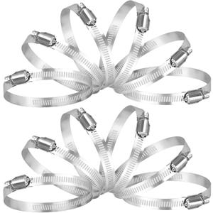 TICONN 12PCS Hose Clamp Set - 1''2'' 304 Stainless Steel Worm Gear Hose Clamps for Pipe, Intercooler, Plumbing, Tube and Fuel Line