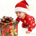 Kids Baby Knitted Santa Hat Warm Christmas Beanie Knit Hat for Unisex Toddler Newborn Infant Xmas Holiday Party Supplies Red and White