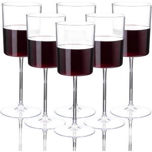 Ciaell 12 Pack Clear Plastic Wine Glasses - 14Oz Plastic Wine Glasses with Stem - Disposable Stemmed Wine Glass for Parties & Weddings & Outdoor