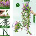 Fanfantoey Artificial Flowers for Outdoors Fake Hanging Decoration, Realistic Plants, UV & Fading Resistant Silk Flower for Spring Porch Patio Balcony Planter Yard (3, Purple Fuchsia)