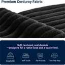 Avenco 141 6-Seat Modular Sectional Sofa Couch, Individually Wrapped Coil Support & Corduroy Fabric, Zero Assembly 6-Piece Set for Large Living Room, Black