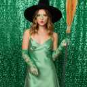 Maiteenly 24 Pcs Halloween Wizard Party Decoration Pink Green Glasses Witch Hat Broom Crown Pentagram Star Wand Princess Party Favor