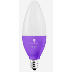 6 Pack BlueX LED Candle Purple Light Bulb - 4W (40Watt Equivalent) - E12 Base Purple LED Purple Bulb, Party Decoration, Porch, Home Lighting, Holiday Lighting, Chandelier Light Bulbs, Candelabra Bulbs