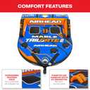 Airhead Mable Towable Tube for Boating, 1-4 Rider Inflatable Boat Tube for Water Tubing, Heavy Duty Full Nylon Cover, EVA Foam Pads, Dual Tow Point, Patented Speed Safety Valve