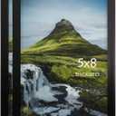 Picture Frames 5x8 Black Photo Frames without Mat for Desk or Wall Decor, Set of 2