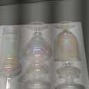 Stella Baic Set of 3 Iridescent Apothecary Jars with Lids, Glass Candy Jars for Candy Buffet, Decorative Jars for Display, Party and Wedding (Height: 15",12.5",14")