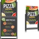 Metal Floor Standing Display - Double Sided Poster Stand 22" x 28", Heavy Duty Poster Sign Stand with Rectangular Tubing Base for Business, Office, Trade Show, Mall Advertising, Black (2 Tier)