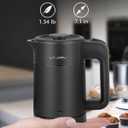 WTJMOV 0.6L Small Electric Tea Kettle Lightweight, 20 Ounce Double Wall Hot Water Boiler Stainless Steel Auto Shut-off, 120V Portable Travel Electric Kettle Fast Boil for Tea and Coffee, Black