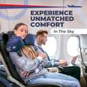 Air Bow Comfortable Travel Pillow - Airplane Pillow for Head, Neck, & Chin Rest, Inflatable & Soft Neck Pillow - Durable Material with Hygienic & Washable Cover, Easy to Inflate & Deflate (Gray)