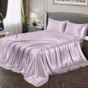 Vonty Satin Sheets Queen Size Silky Soft Satin Bed Sheets Luxury Lavender Sheet Set, 1 Deep Pocket Fitted Sheet + 1 Flat Sheet + 2 Pillowcases